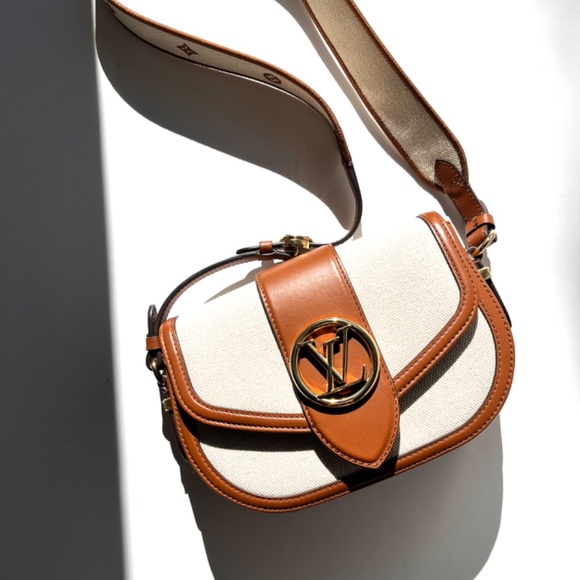 LOUIS VUITTON LV Post 9 Soft MM Brown Tan Canvas Leather Crossbody Shoulder Bag - Picture 14 of 14